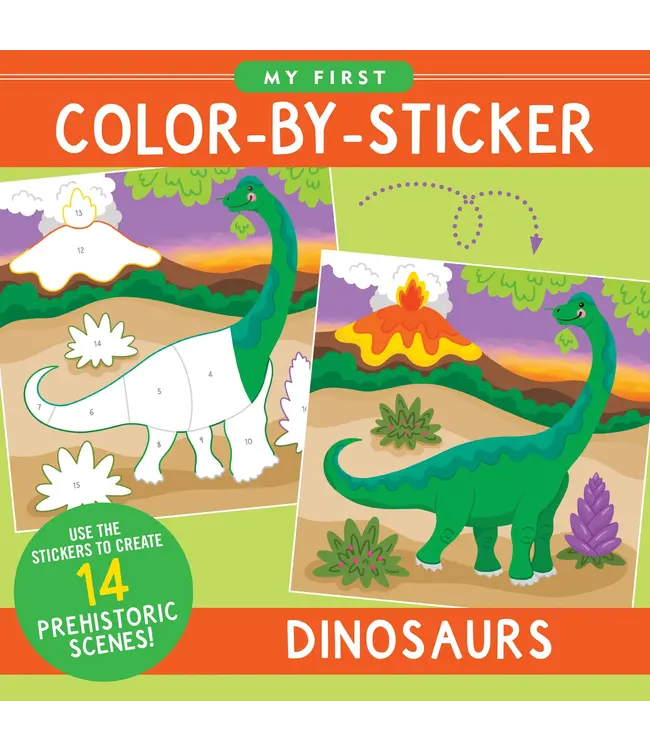 First Color by Sticker Dinosaurs