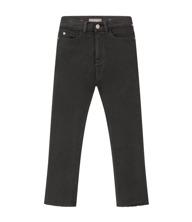 DL1961 Black Peached Raw Emie Straight High Rise Jeans