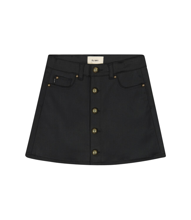 DL1961 Jenny Black Coated Mini Skirt