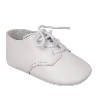 Oomphies August White Leather Crib Shoe