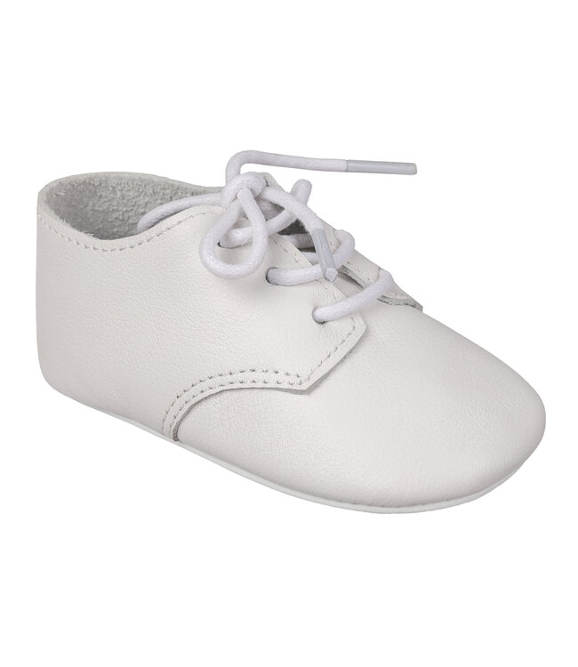 Oomphies August White Leather Crib Shoe