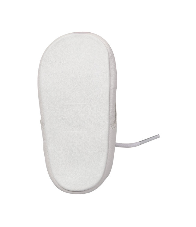 August White Leather Crib Shoe