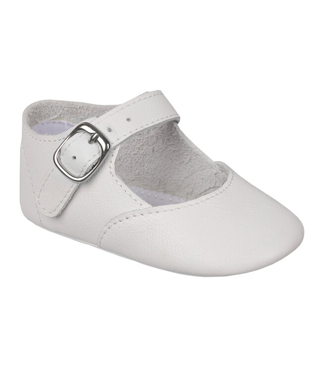 Oomphies Darcy White Leather Crib Shoe