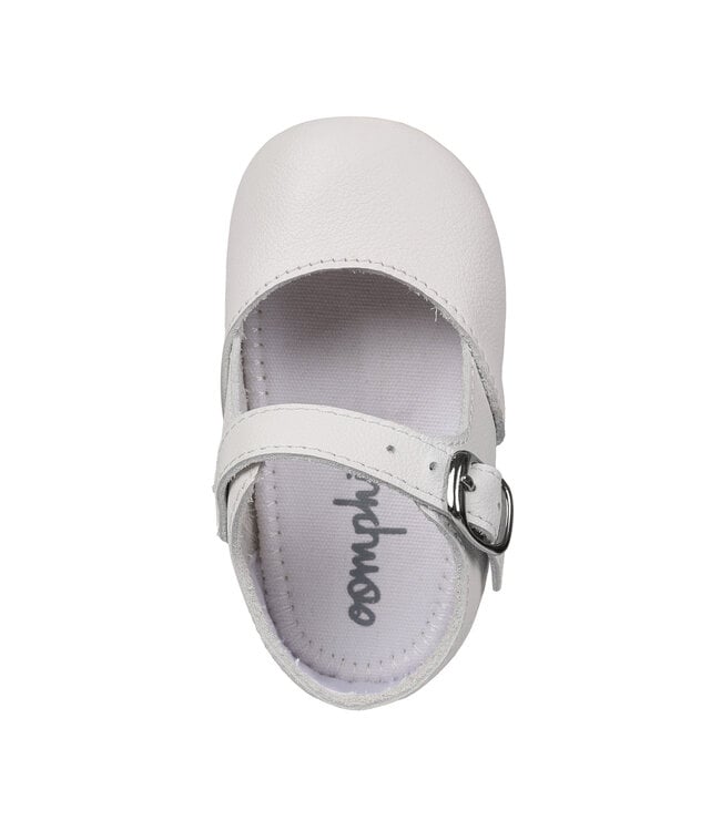 Oomphies Darcy White Leather Crib Shoe