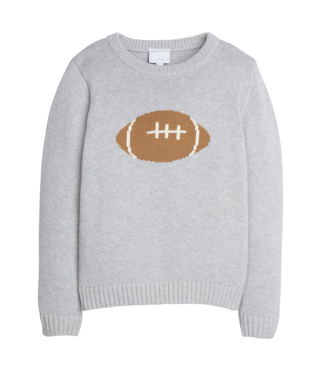 Little English Gray Intarsia Sweater-Football