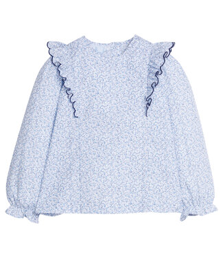 Little English Blue Vinings Flutter Blouse