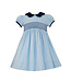 Anavini Lt. Blue Corduroy Float Dress w/Navy Blue Collar