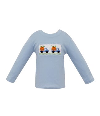 Anavini Lt. Blue Knit Boys L/S Pumpkin Truck T-Shirt