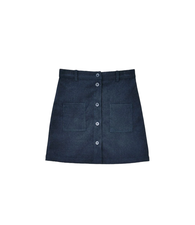 Molly Bracken Navy Blue Woven Skirt