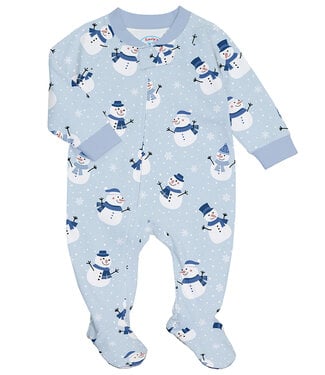 Sara's Prints Gentle Snowman Footed PJ