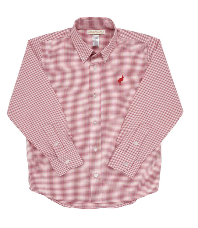 Beaufort Bonnet Richmond Red Windowpane Dean's List Dress Shirt