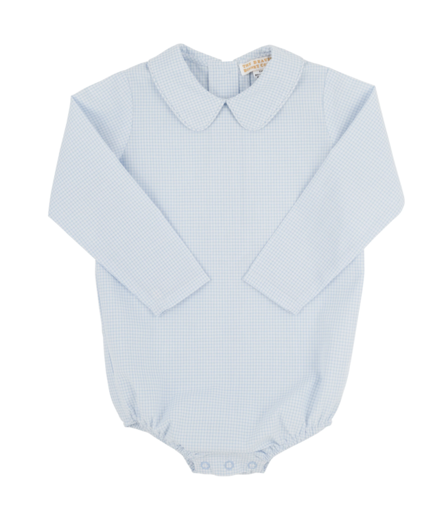 Beaufort Bonnet Barrington Blue Windowpane Peter Pan Collar Onesie