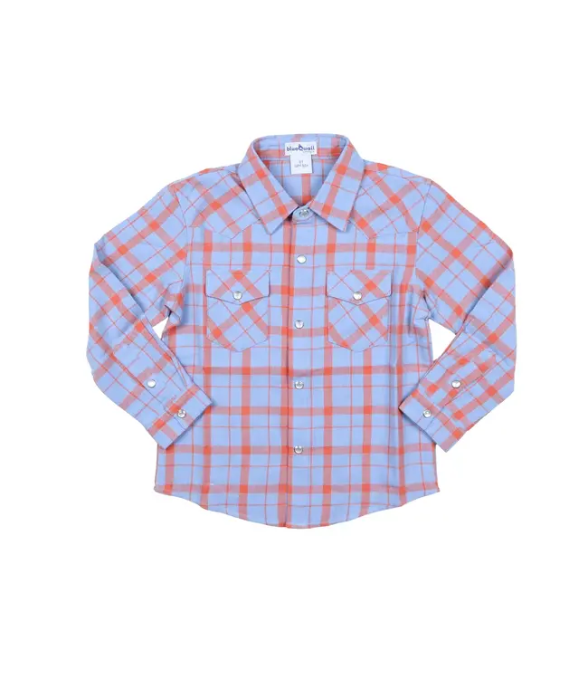 Blue Quail Red/Blue Plaid Flannel Pearl Snap L/S Shirt