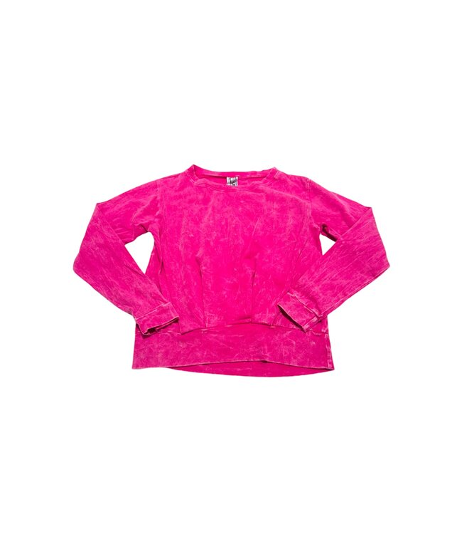 Erge Designs Hot Pink Mineral Washed L/S Top