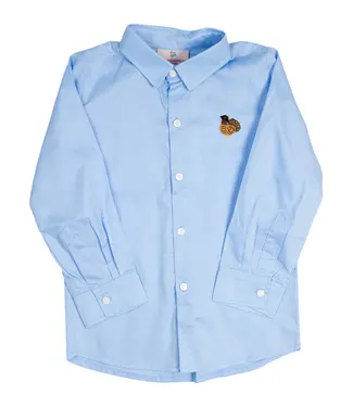 Smocking Bird Lt. Blue Embroidered Turkey Shirt