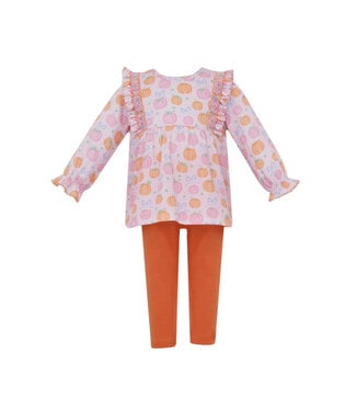 Anavini Pink/Orange Pumpkin L/S Tunic Set