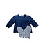 Navy Ruffle Collar w/Blue White Stripe Pant Set