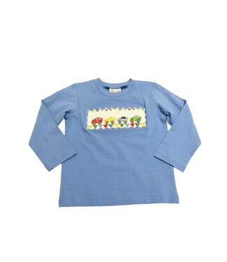 Lt. Blue Smocked Race Car T-Shirt