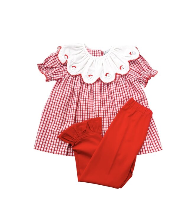 Red/White Long Set w/Santa Collar