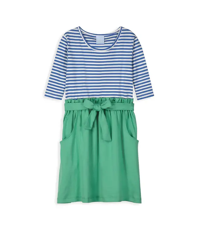 bella bliss Royal/White Stripe w/Green Zoe Dress