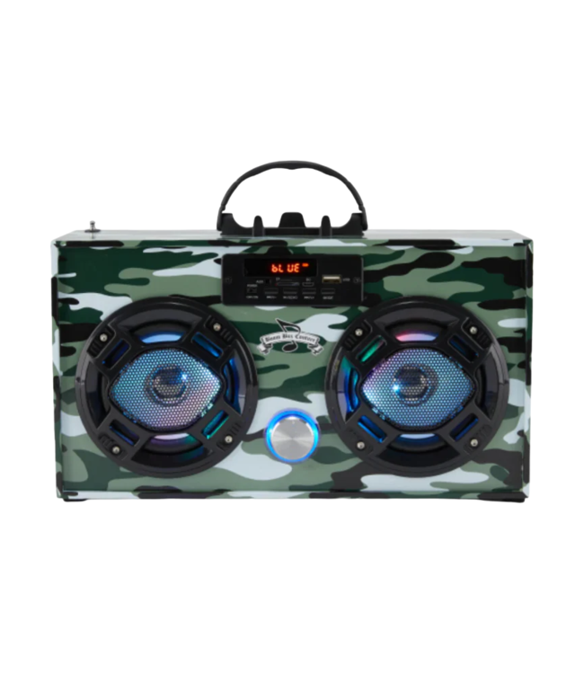 Wireless Express Green Camo Boombox Bluetooth Speaker