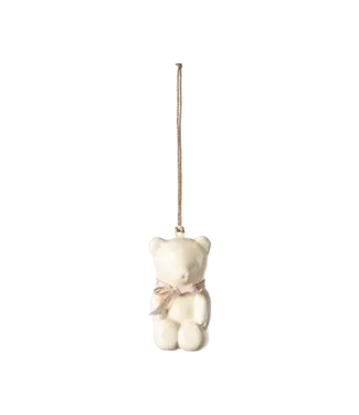 Maileg Metal Ornament, Teddy Bear- Off White/Rose