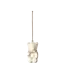 Metal Ornament, Teddy Bear - Off White/Rose