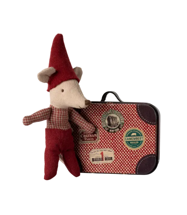 Maileg Christmas Mouse, Baby in Suitcase