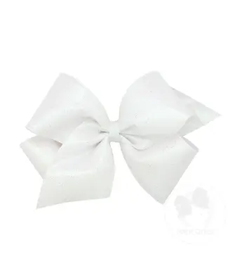 Wee Ones King Glitter Overlay Bow-WHT
