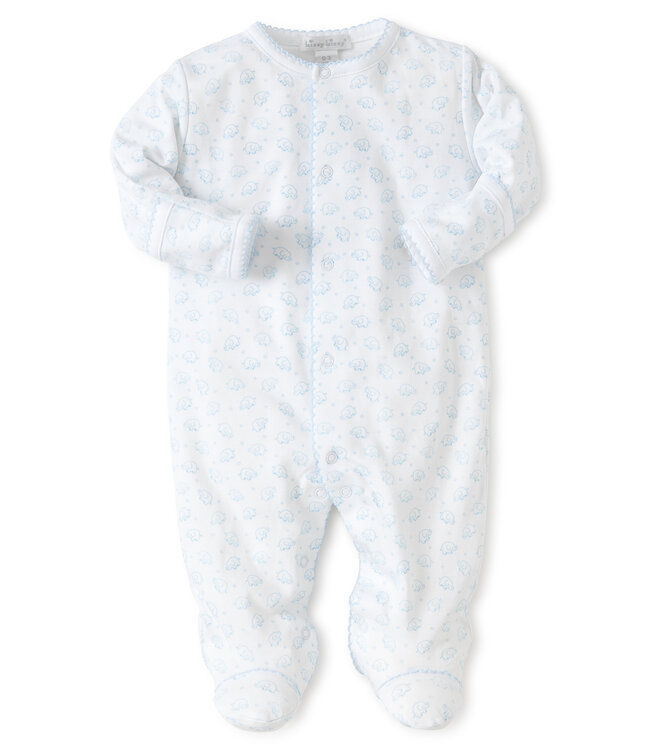 Kissy Kissy Light Blue Ele-Fun Print Footie