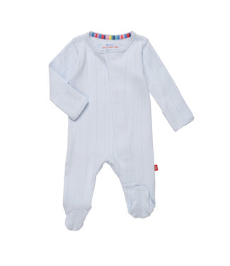 Magnificent Baby Love Lines Blue Pointelle Footie Preemie