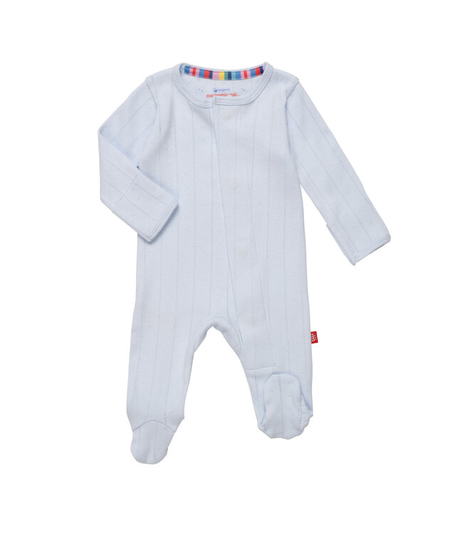 Magnificent Baby Love Lines Blue Pointelle Footie Preemie