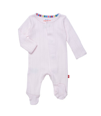 Magnetic Me Love Lines Pink Pointelle Footie Preemie