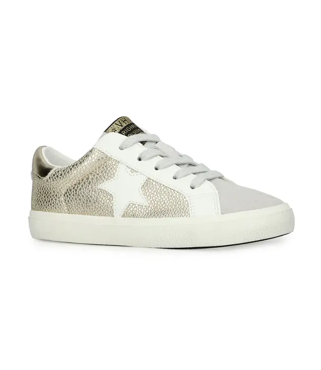 Metallic Gold Pebbled Low Top White Star