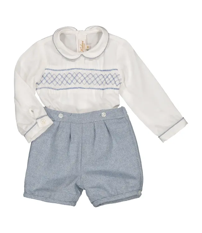 Kidiwi Lt. Blue Boys Set w/Herringbone