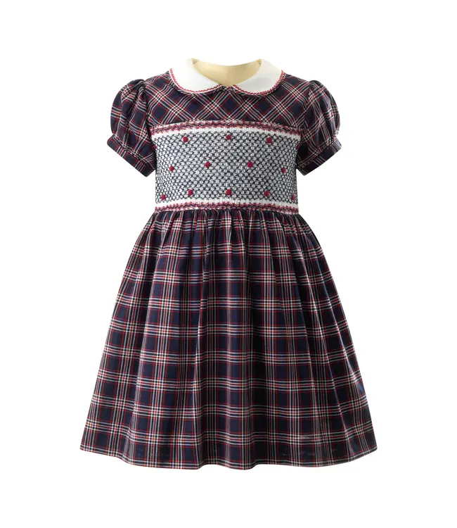 Rachel Riley Check Smocked Dress