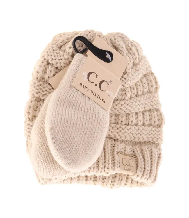 Baby Beanie w/Mitten Set
