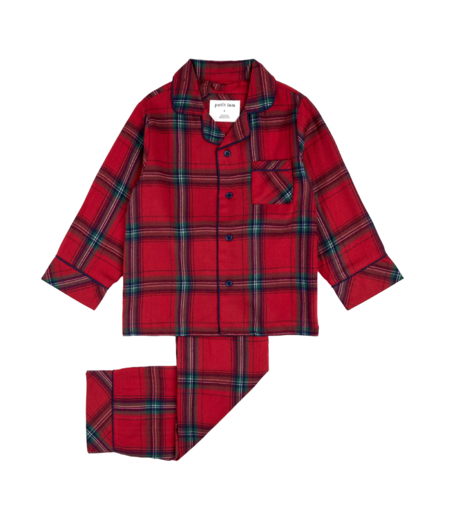 Petit Lem Red Plaid 2 Pc. Woven PJ Set Tween