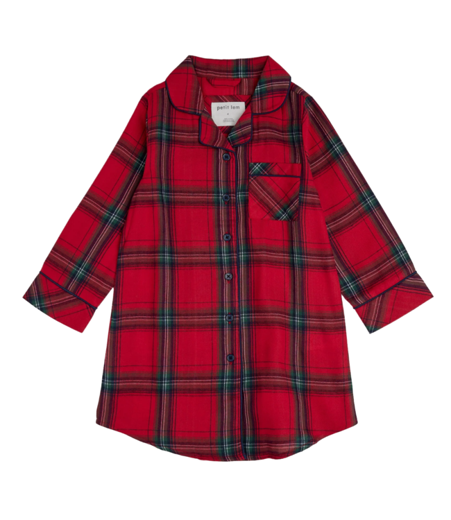Petit Lem Red Plaid Woven Night Gown Toddler