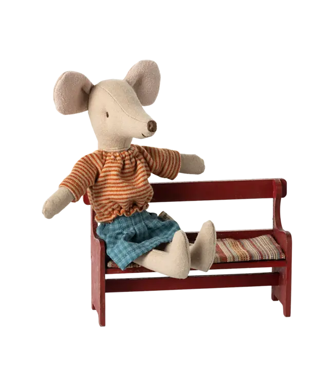 Maileg Bench, Mouse-Red