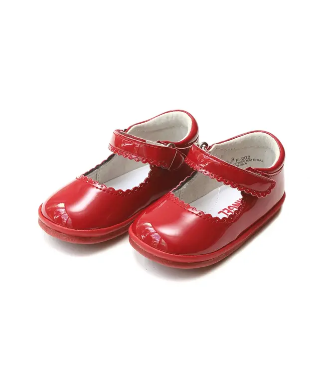Cara Scalloped Mary Jane Patent Red