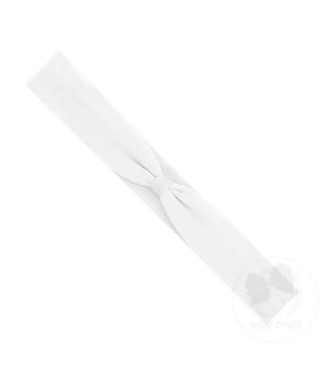 Wee Ones Infant White Add A Bow Elastic