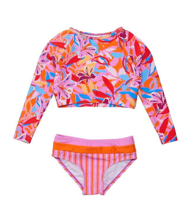 Snapper Rock Blooming Sunset Crop L/S Rash Set