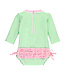 Ruffle Butts Spring Green Seersucker Rash Guard One Piece