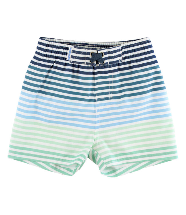 Ruffle Butts Coastal Stripe Swim Trunks