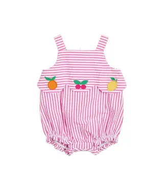 Florence Eiseman Seersucker Romper w/Fruit
