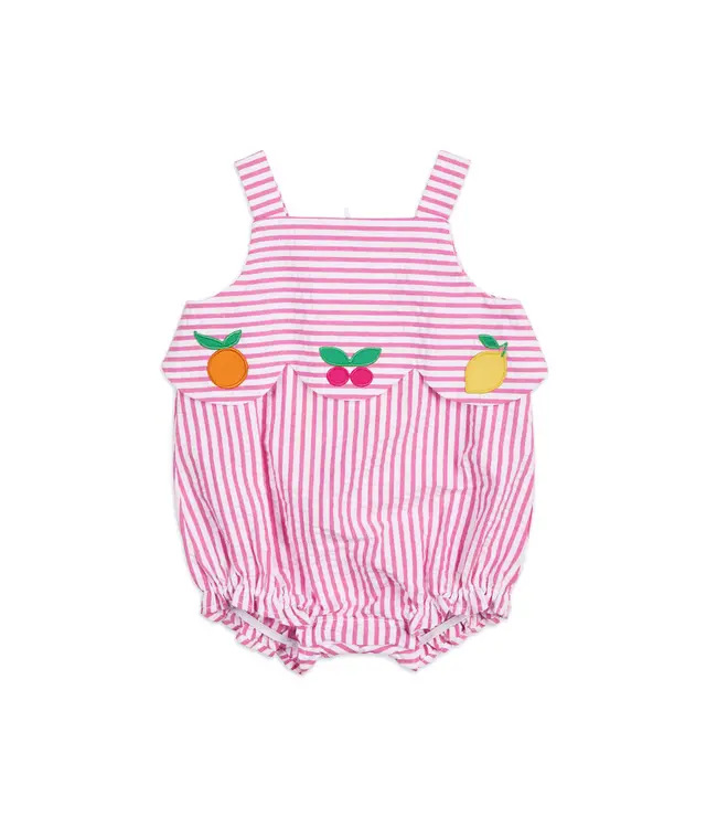 Florence Eiseman Seersucker Romper w/Fruit