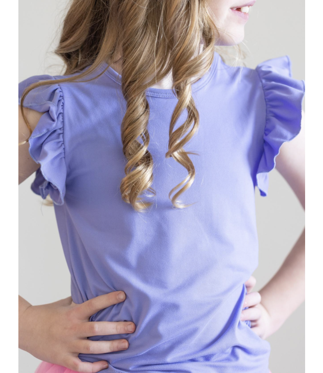 Mila & Rose Periwinkle S/S Ruffle Tee