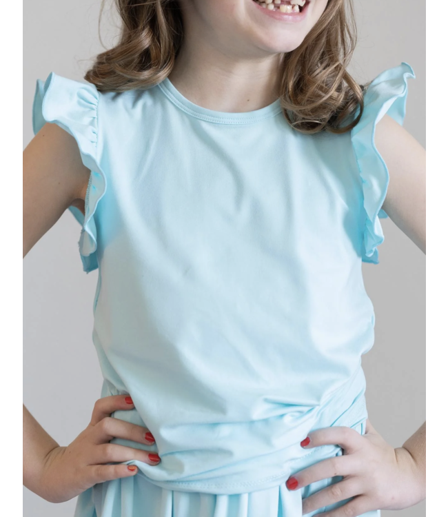 Mila & Rose Aqua S/S Ruffle Tee