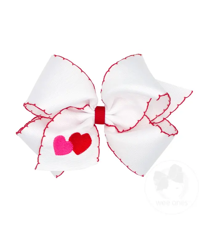 Wee Ones King Double Heart w/Stitch Edge Bow